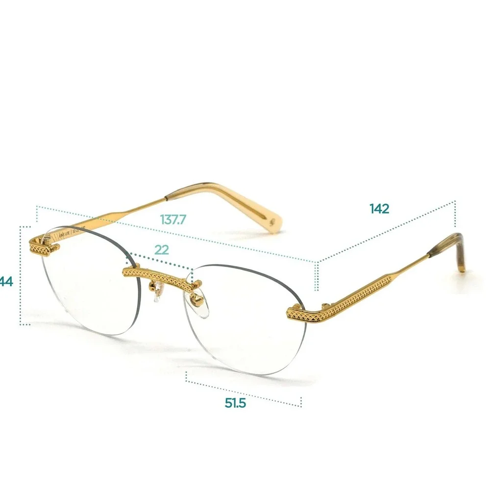 Fashion Mens Rimless Round Gold Sunglasses Brown Lens UV400 Sun Protection Gafas